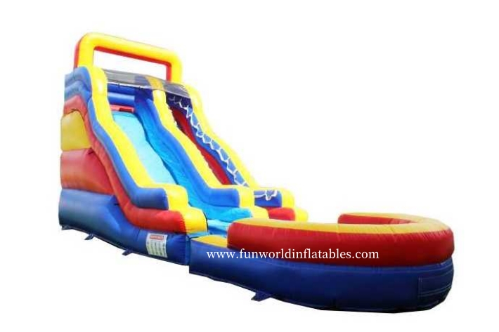 Red Blue And Yellow Inflatable Water Slide with Pool FWS430