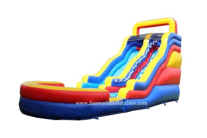 Red Blue And Yellow Inflatable Water Slide with Pool FWS430