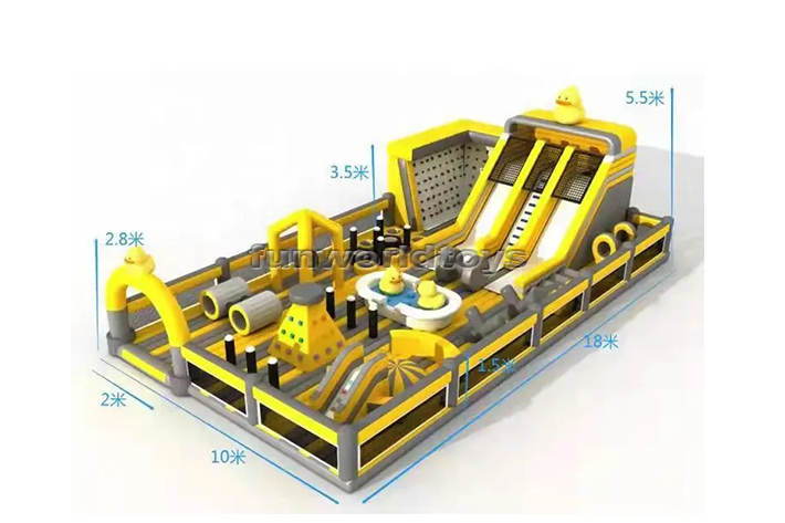 Yellow duck theme inflatable fun city FWF167