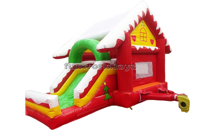 inflatable christmas bouncer with slide FWC407